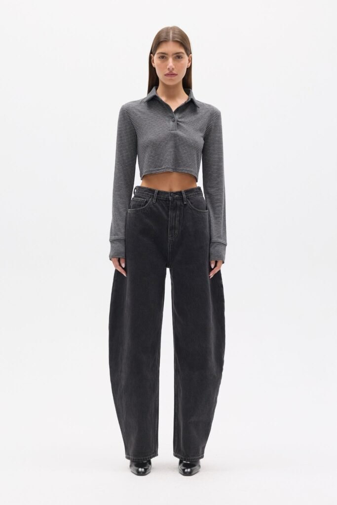 SEREN TOP - GREY STRIPE 1
