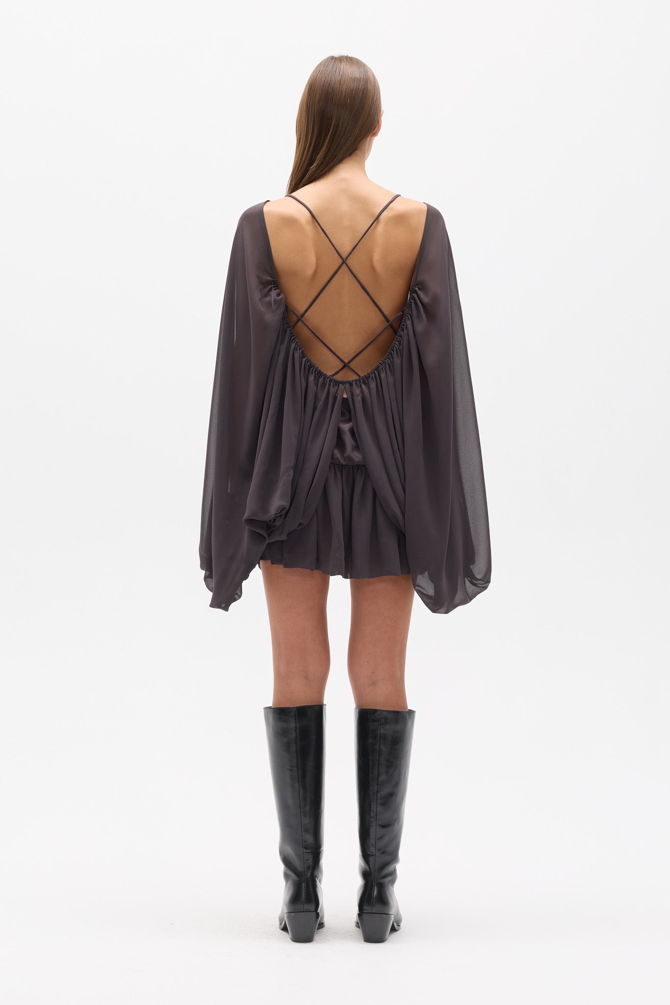 EVARIEL MINI DRESS - TRUFFLE 5