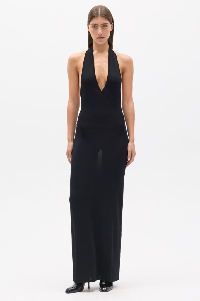 HELENA KNIT MAXI DRESS - BLACK 1