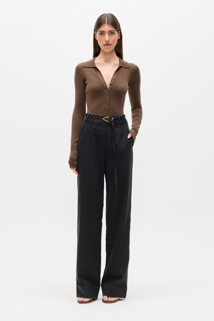 HALSTON BODYSUIT - CAFE 1