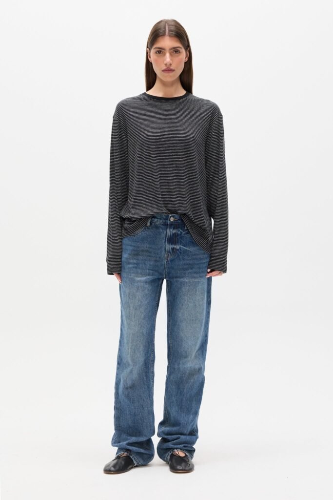 LIAM LONG SLEEVE - NAVY STRIPE 1