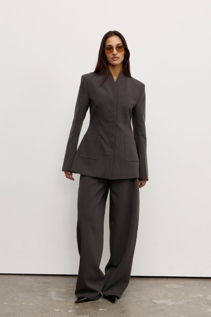 LINDSAY BLAZER - CHARCOAL 1