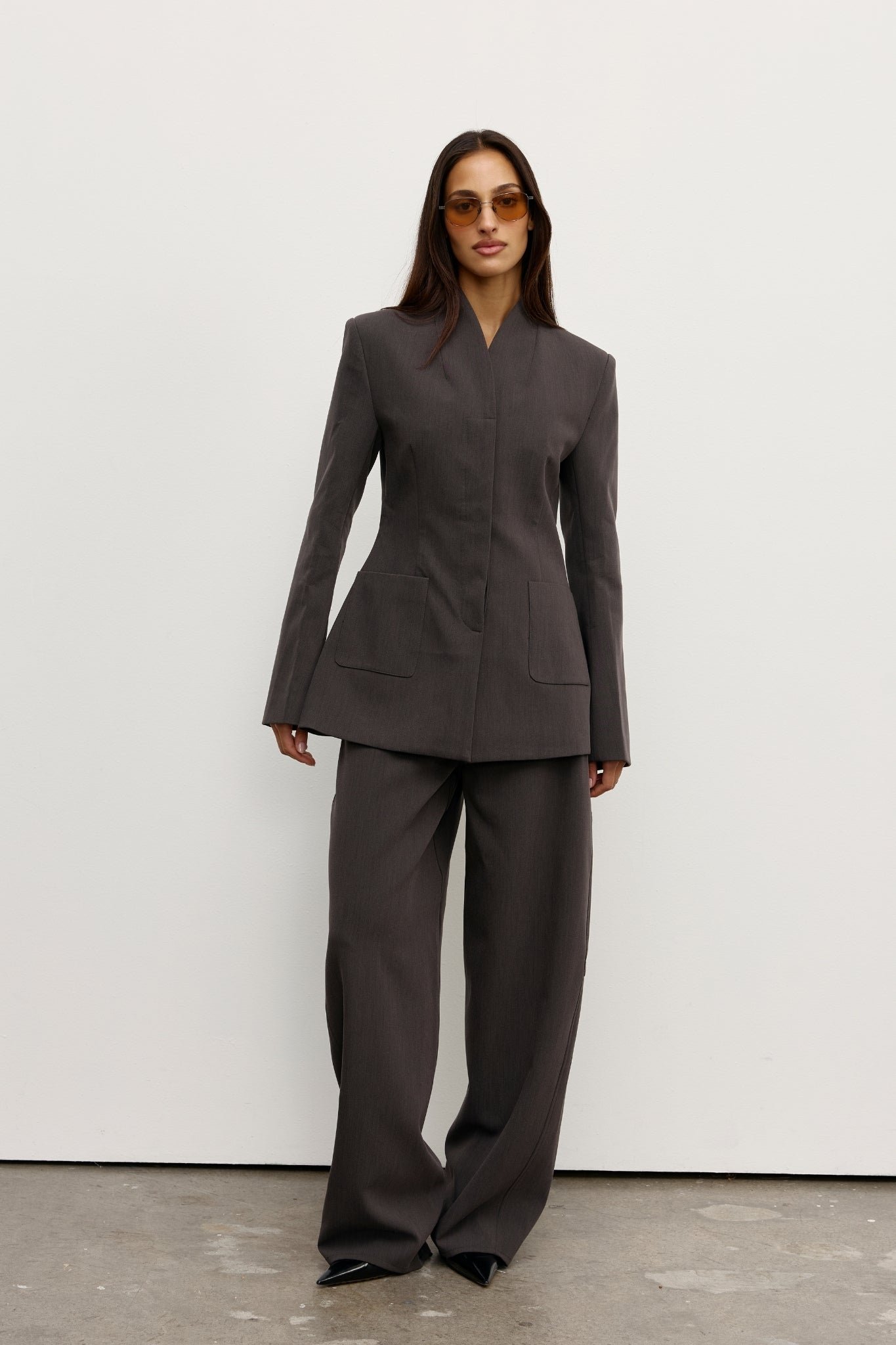LINDSAY BLAZER - CHARCOAL 1