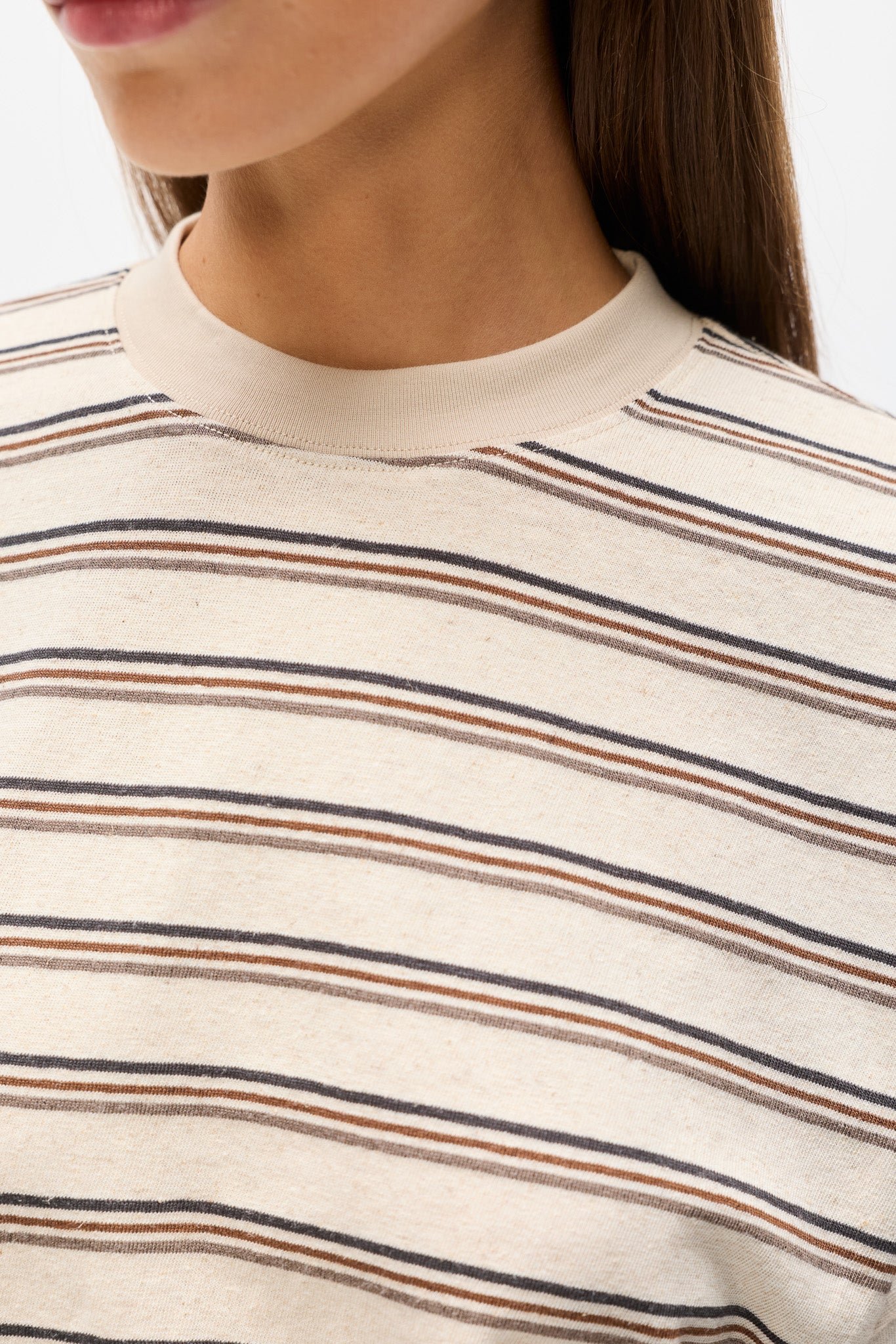 LEX LONG SLEEVE - MOCHA STRIPE 3