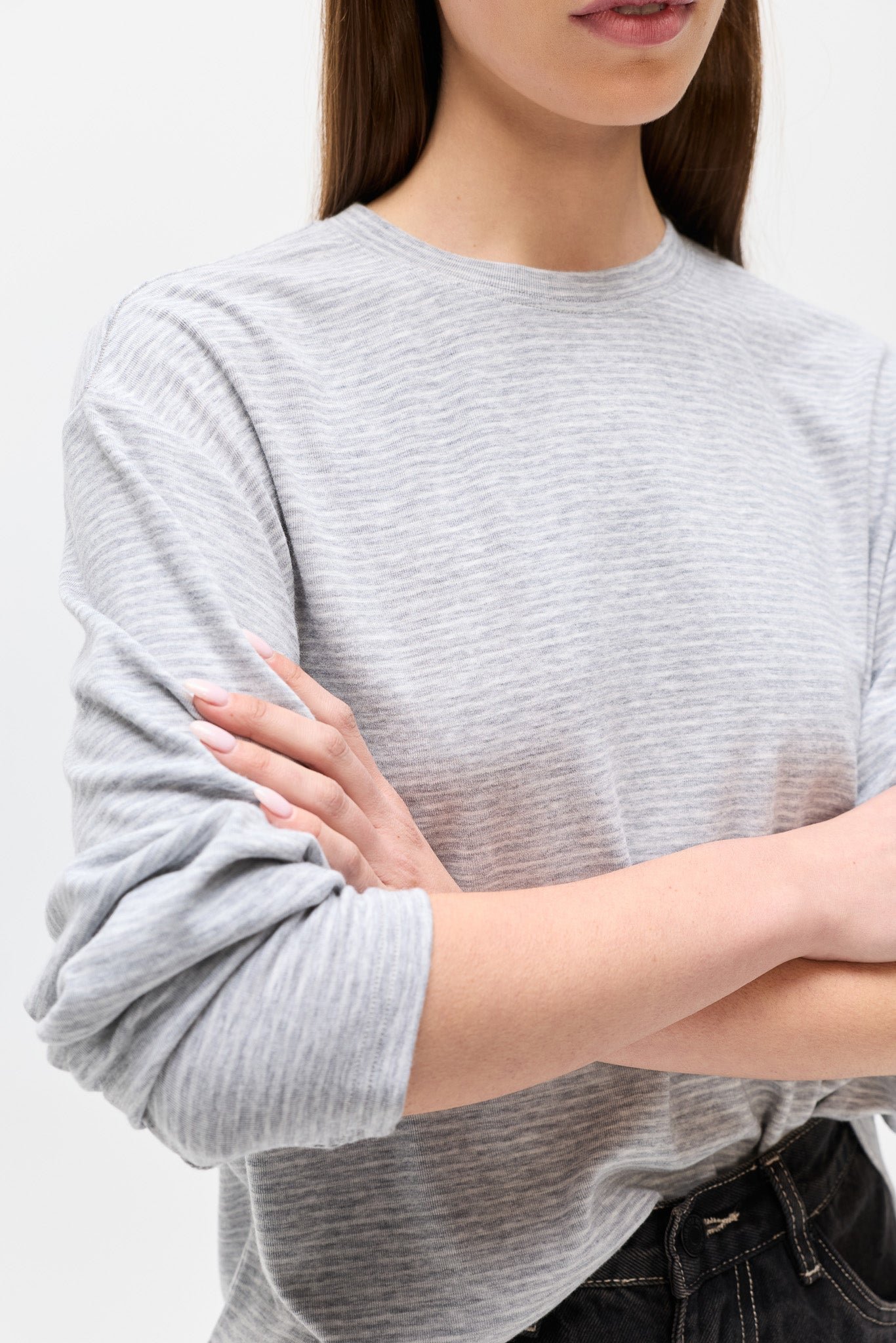 LIAM LONG SLEEVE - LIGHT GREY STRIPE 2