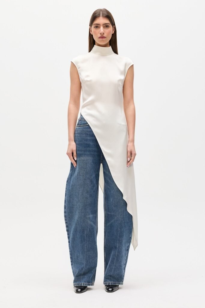 MAYA ASYMMETRY TOP - IVORY 1