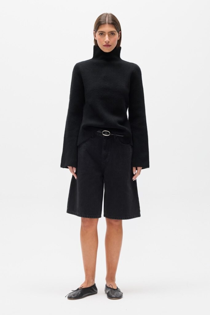 MAISIE KNIT TURTLENECK - BLACK 1
