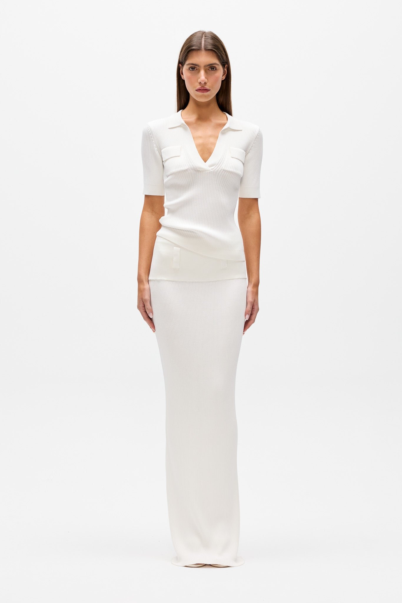 MIRANDA KNIT POLO - IVORY 1