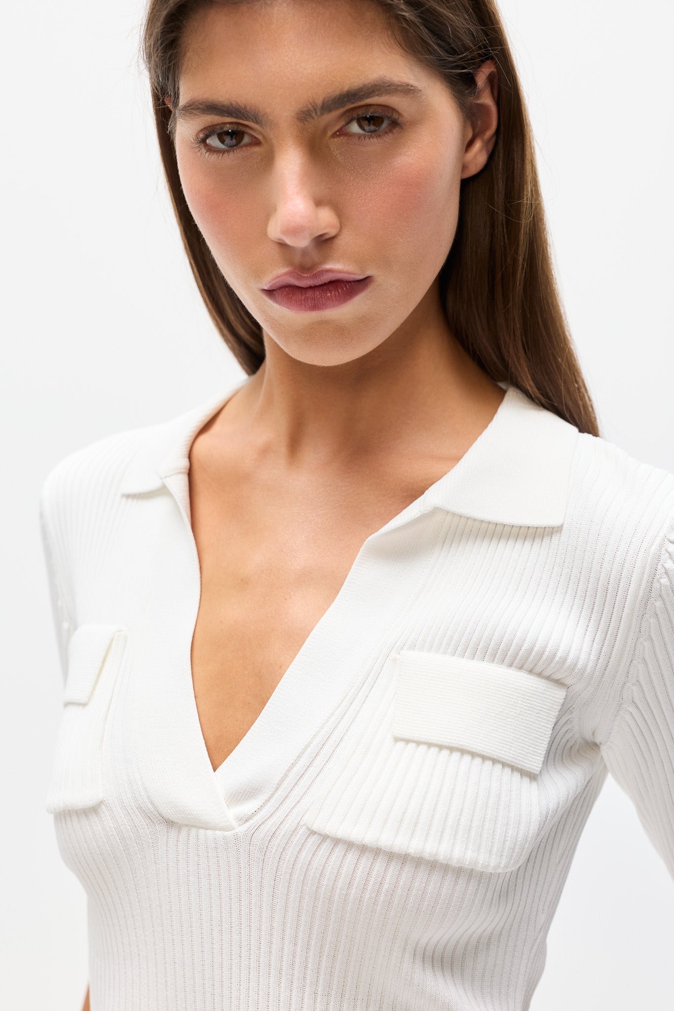 MIRANDA KNIT POLO - IVORY 3