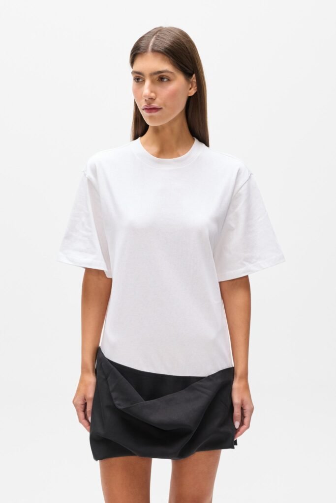 PHOEBE T-SHIRT MINI DRESS - WHITE 1
