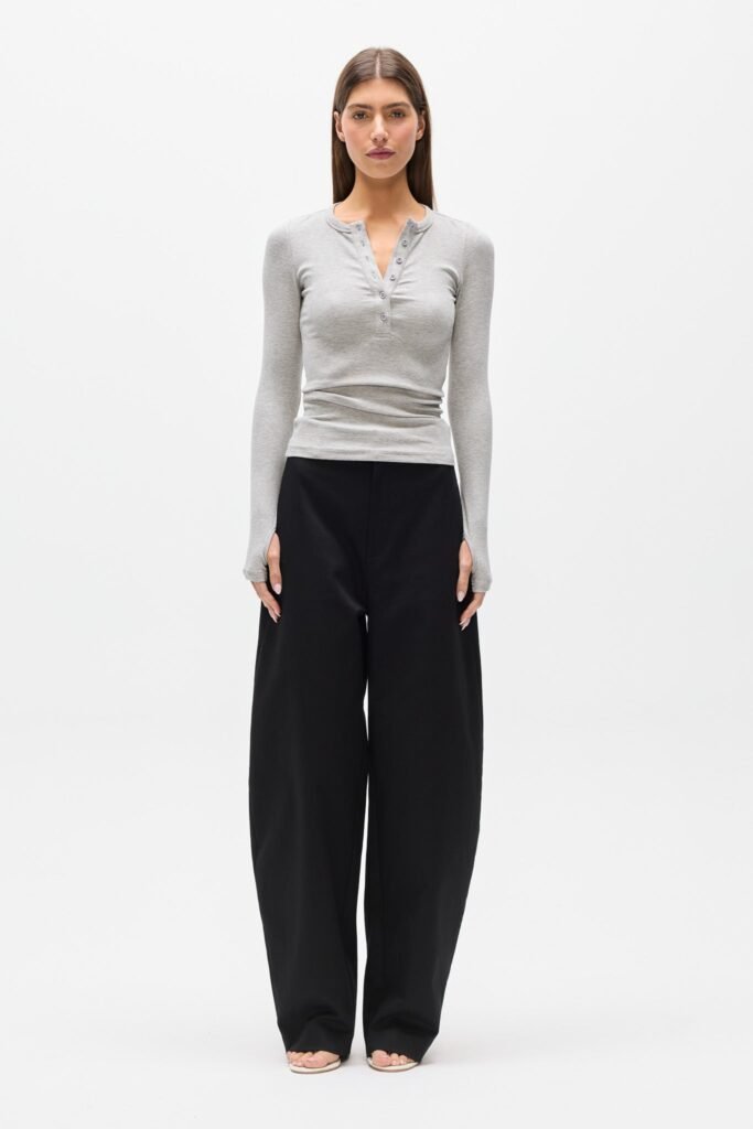 PIPER HENLEY TOP - GREY MARLE 1