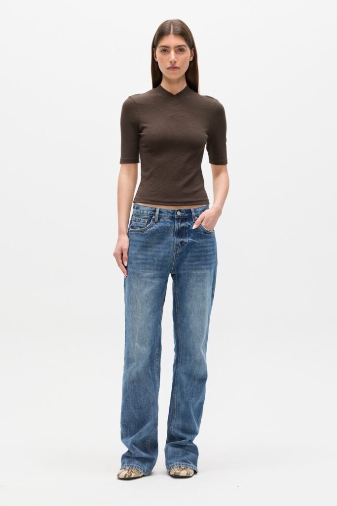 TINKA V NECK T-SHIRT - MUSHROOM 1